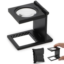 Pocket Magnifier Small Folding Magnifying Glass with Scale for Jewelry Sewing