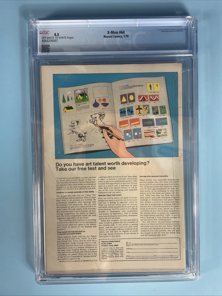 X-Men #64 CGC 4.5 1970 - Image 3 of 3