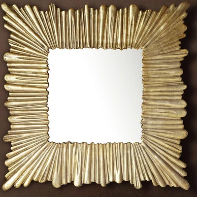 FineBuy Miroir Murale Métal 75x75 cm Miroir Mur Couloir Grand Moderne Carré Doré - Photo 1/4
