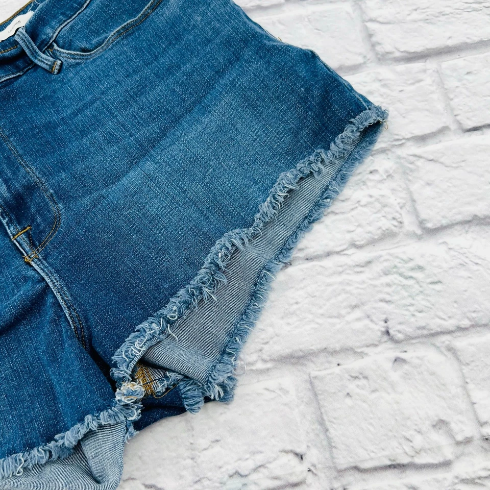 Frame Mujer Le Cut Off Denim Corto Talla 33 Azul Medio Lavado Elástico Foto 3 de 4