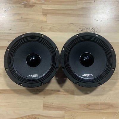 (2) USED SKAR AUDIO NPX8-4 8'' 350 WATT MAX 4 OHM NEODYMIUM MID-RANGE SPEAKERS