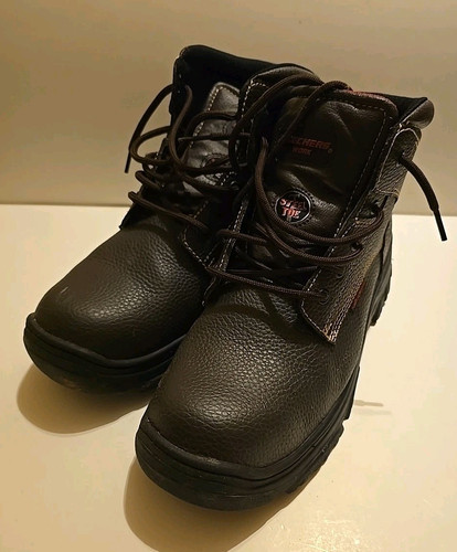 Skechers Men's Brown Leather Steel Toe Work Boot 77143 Size 11.5 Memory Foam