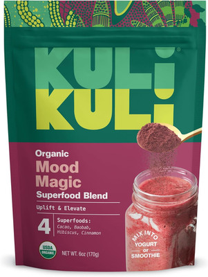 Mood Magic 6 Oz Organic Uplifting Superfood Powder - Powerful Blend of Maca, Bao