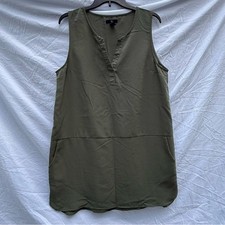 Gap Army Green Sleeveless V neck Women's Dress with Pockets Size Large