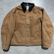 Carhartt Jacket Mens Brown Quilt Lined Workwear Chore Coat J22 BRN 3XL Tall
