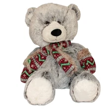 Hugfun International 18" Gray Winter Teddy Bear Plush