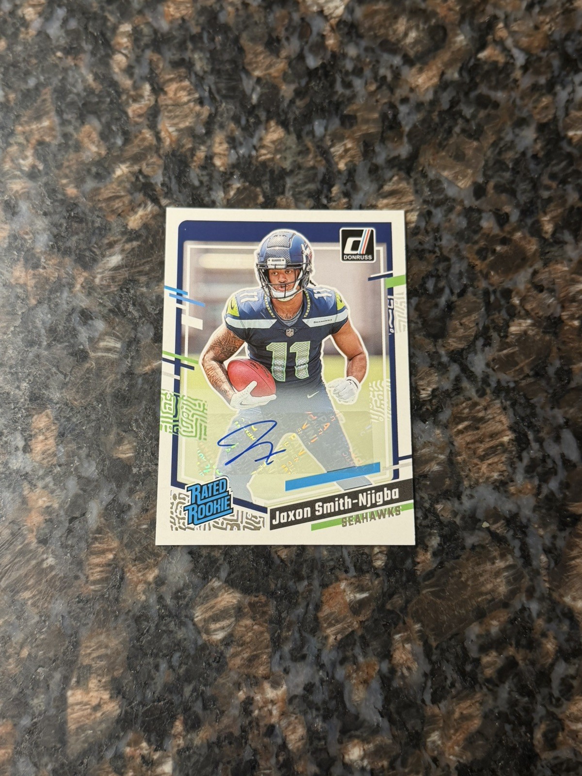 2023 Donruss Rated Rookie Auto No. 390 Seattle Seahawks RC Jaxon Smith-Njigba