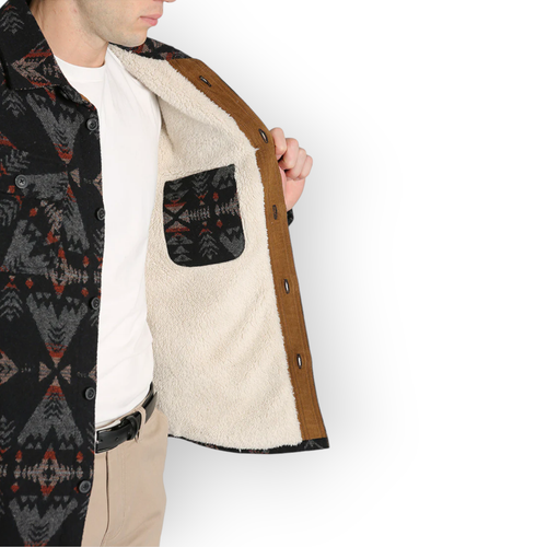 XXL Jachs Wolle Sherpa Jacke JacShirt Hausarbeit Scheune Arbeit Azteken Taschen kostenloser Versand NEU - Bild 17 von 21