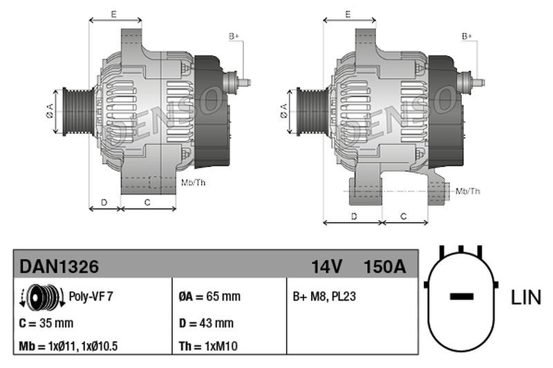 Alternator fits HONDA CIVIC FK3 1.6D 13 to 16 N16A1 Denso 31100RSXG01 Quality - Image 12