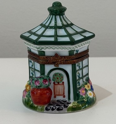 Limoges La Vie en Rose Peint Main Trinket Box Vintage Garden RARE 