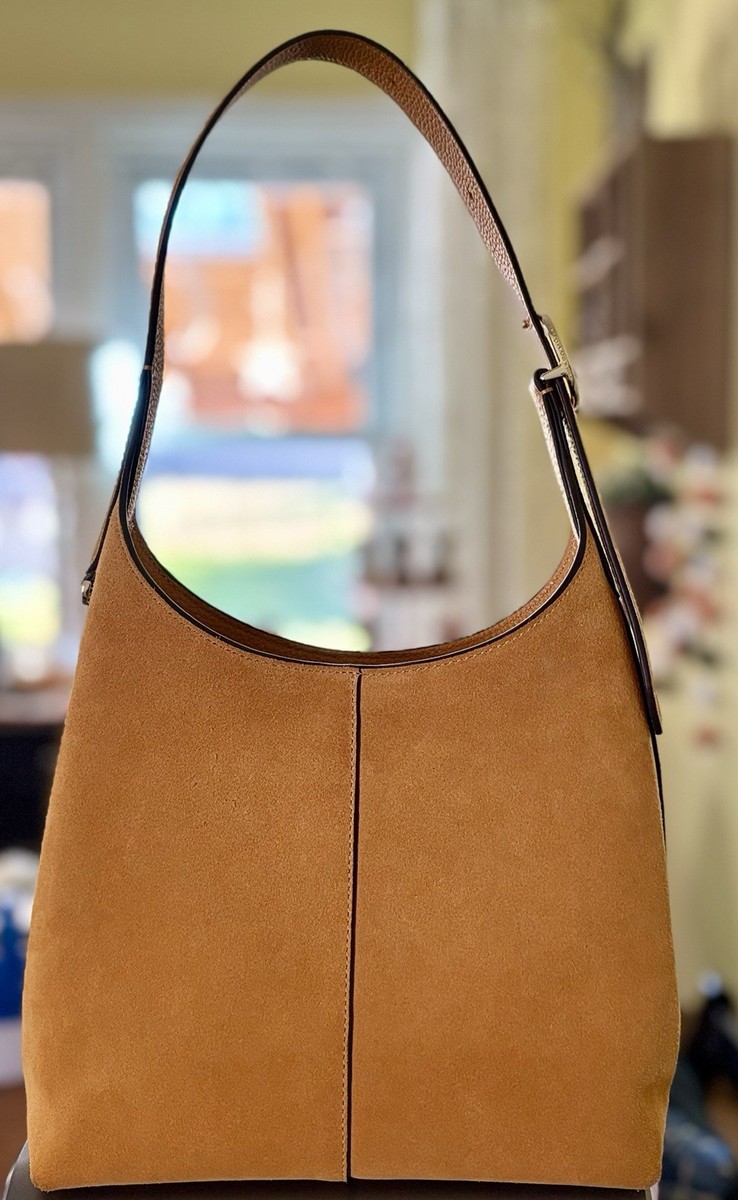 Kate Spade 454 Small Suede Shoulder Bag In Squash Blossom | eBay