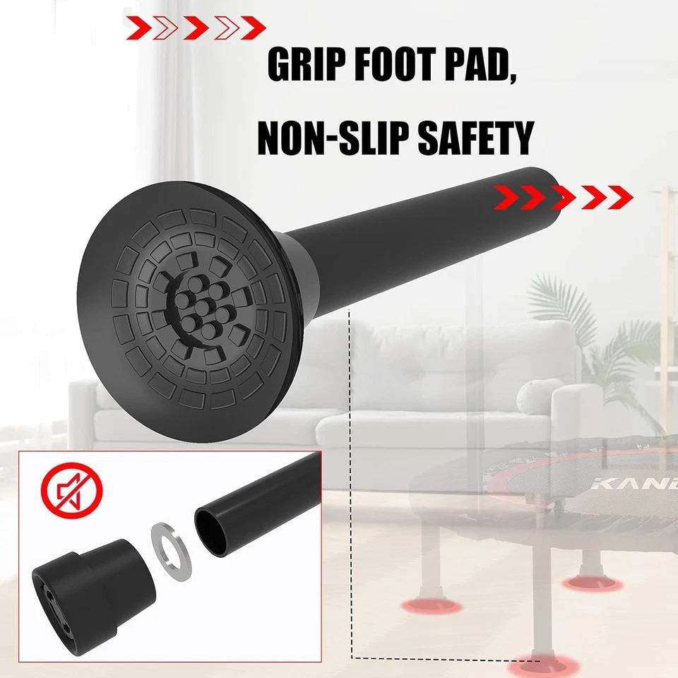 48" Mini Trampolim Dobrável Fitness Exercício Indoor Rebounder com Ha... - Imagem 4 de 4