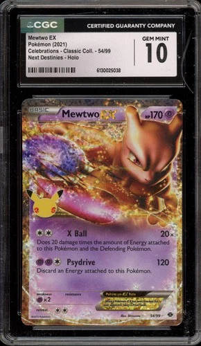 Pokemon Mewtwo EX Celebrations Classic Coll. Next Destinies #54 CGC 10 Gem Mint