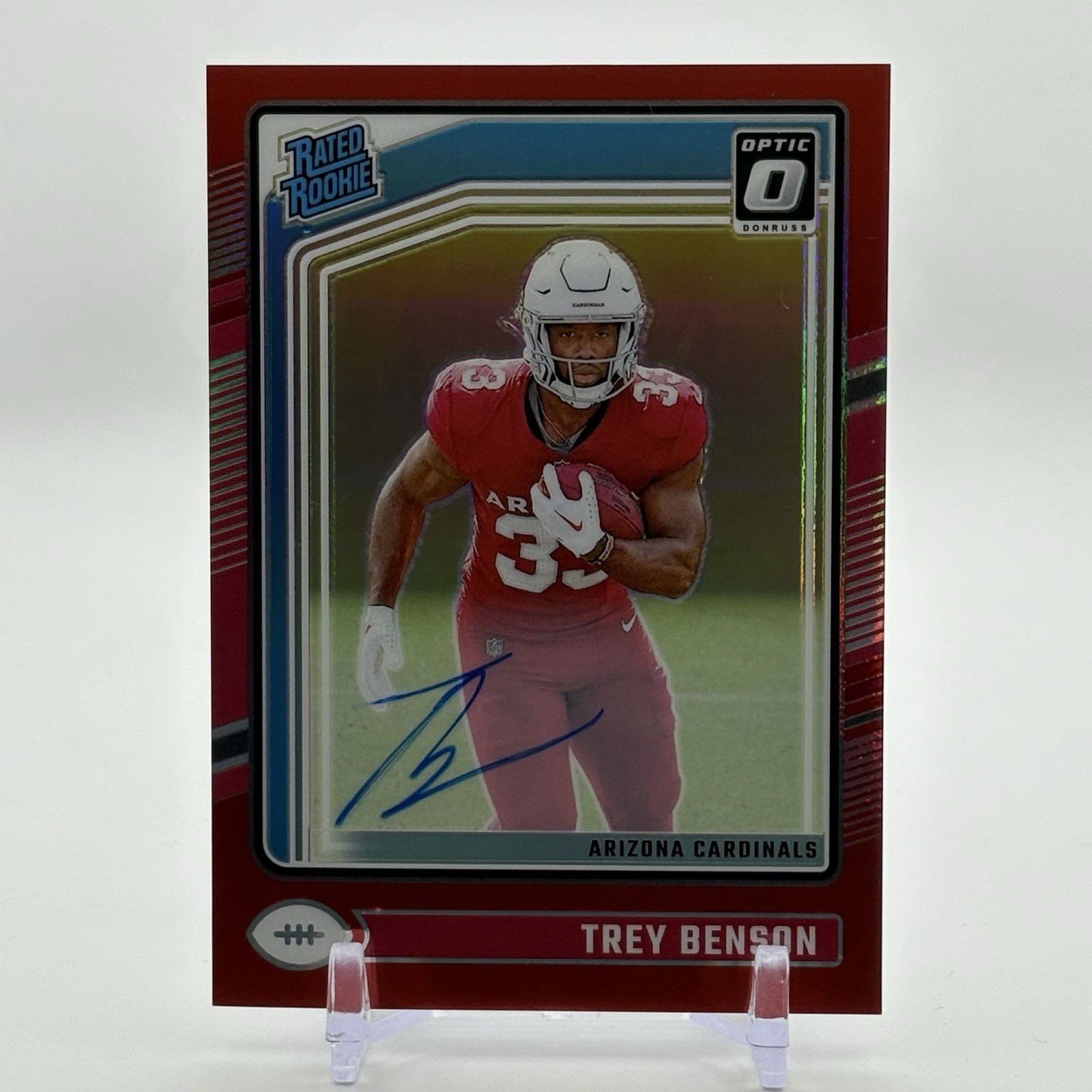 2024 Panini Donruss Optic Rated Red Prizm /75 Trey Benson #293 Rookie Auto RC