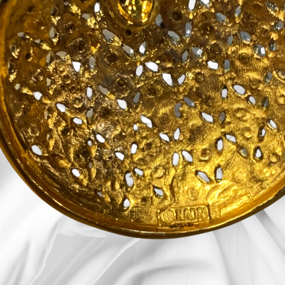 Новый Nadri золотистый CZ Pavé диск капли серьги фиолетовый заявление дверной молоток - Изображение 3 из 4