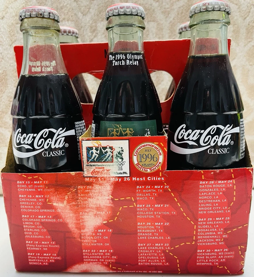 Классические бутылки 1996 Coca Cola® Olympic Games Atlanta 100 лет упаковка 6 штук 8 унций - Изображение 2 из 4