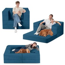 Cansunna Giant Human Dog Bed, 3-in-1 Sized Bed with Twin, Blue