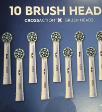 9 counts Oral-B CrossAction Replacement Brush Heads with Bacterial Protection