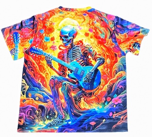 Tie Dye Tshirt T-Shirt Gr. XL Skelett Gibson Les Paul Psychedelic Grateful Dead - Bild 4 von 24
