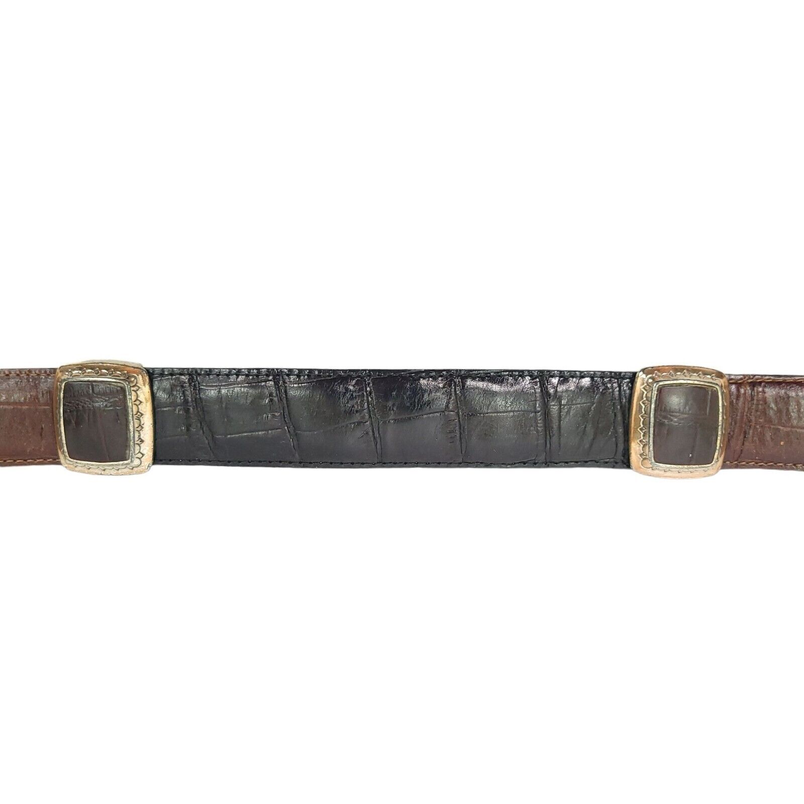 Brighton Leather Belt Black Brown Vintage Size M … - image 10