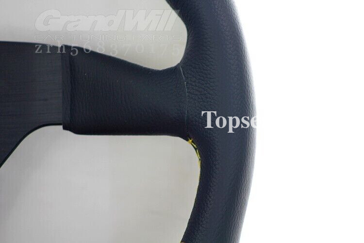MOMO Veloce Racing V1 350mm Genuine Leather Yellow button
