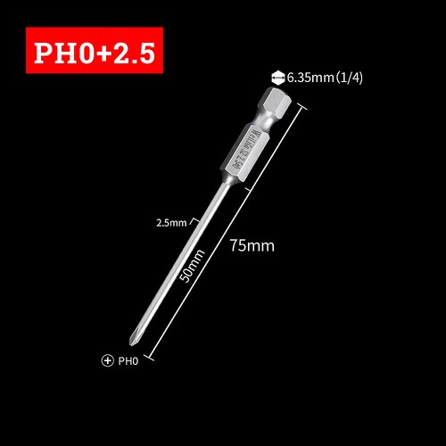 Phillips 1/4" Hex Security Bit Set Screwdriver Bits 75mm 100mm 120mm Long Reach - Picture 11 of 40