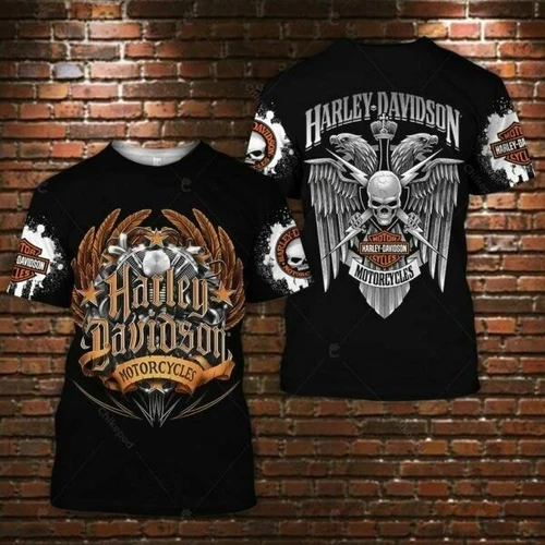 Harley Davidson Motorrad Motor Motorrad Motiv Streetwear T-Shirt Sports Kurzarm - Bild 33 von 36