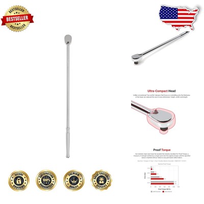 Efficient 3/8 Inch Drive Ratchet - 18 Inch, Proof Torque, Comfort Grip Handle