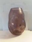 VTG MCM Blenko Crackle Pinch purple/amethyst Art Glass Vase
