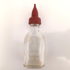 Amsco Doll E Toys Glass Baby Bottle Nipple 3.5" HD 1637 Vintage