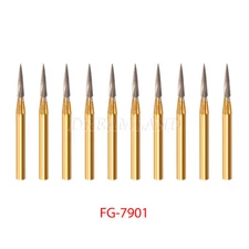 Dental Tungsten Carbide Gold Burs Trimming / Finishing Polishing Flame FG7901