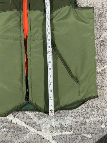 ATC Vest Size M Reversible Hunting Green Orange Puffy Zipper Pockets - Picture 6 of 7