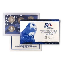 2005 State Quarter Clad Proof Set U.S. Mint Packaging OGP COA