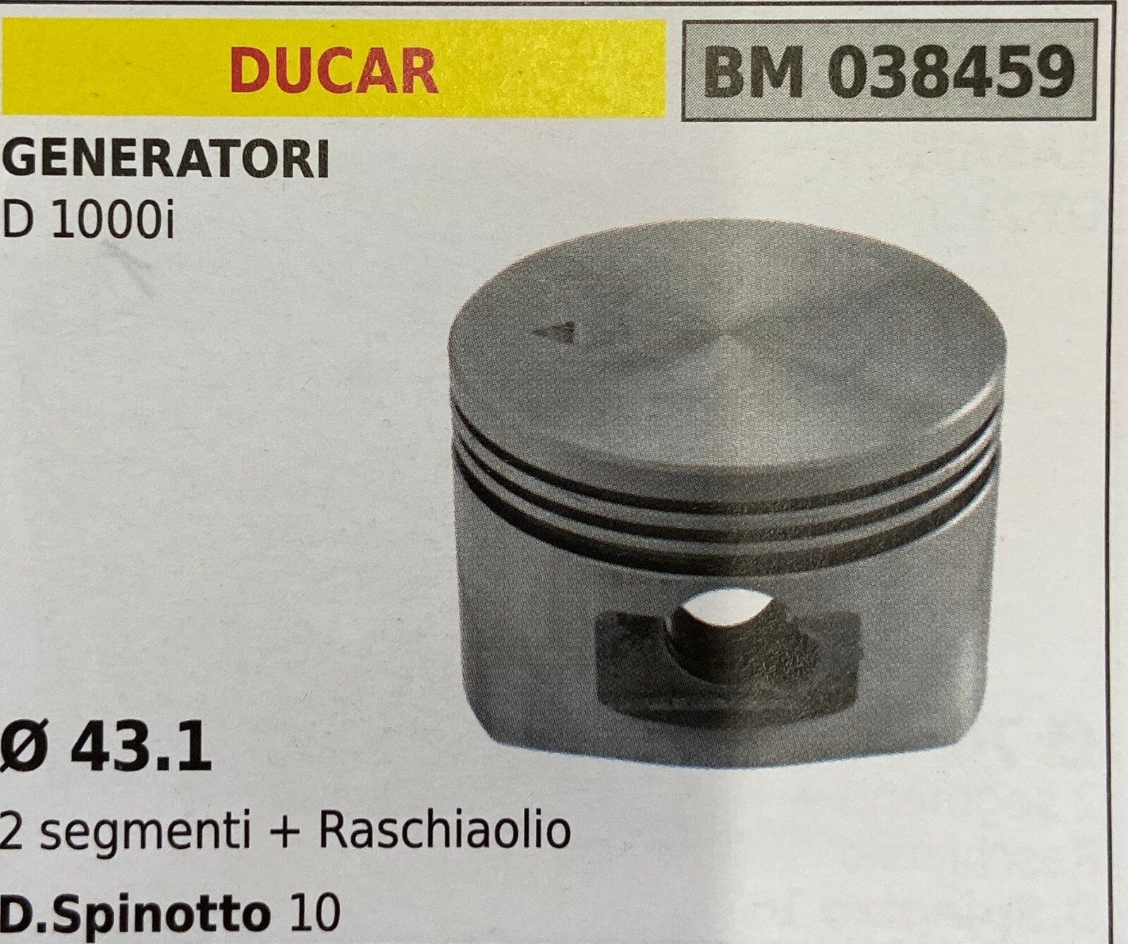 Pistone Ducar D1000i BM038459 Completo | Disponibile Subito