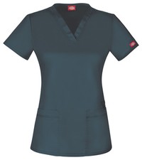 Caribbean Blue Dickies Scrubs Gen Flex V Neck Top DK800 CRBZ