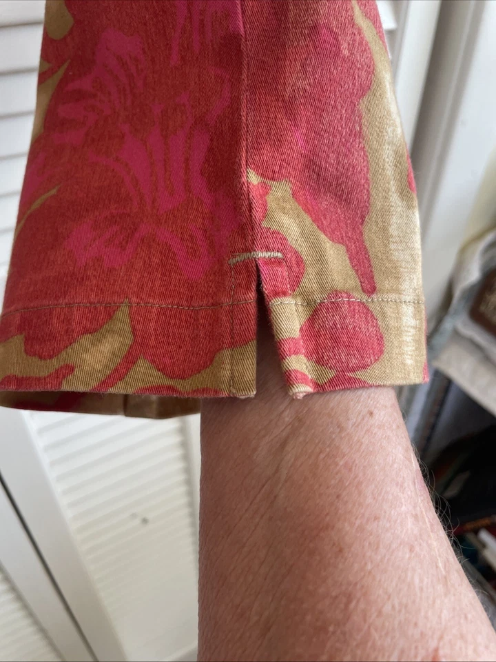 Pantalón al tobillo Sigrid Olsen talla 10P deportivo para mujer rosa/beige estampado floral pantalones Foto 4 de 4