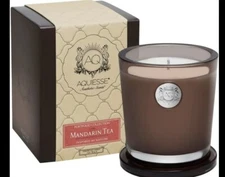 2 - Aquiesse Large Soy Candle MANDARIN TEA 200 Hrs Burn Time - USA Made  - 11 oz