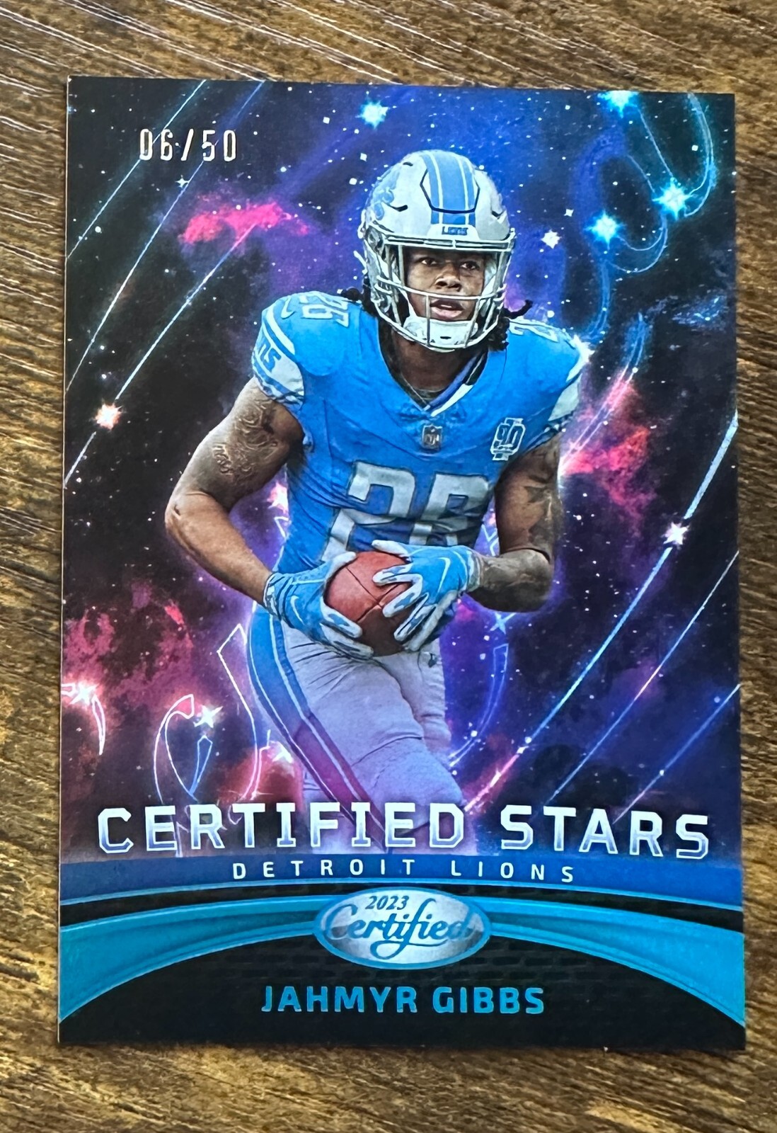 2023 Certified Certified Stars Mirror Teal #16 Jahmyr Gibbs /50 RC #X14360