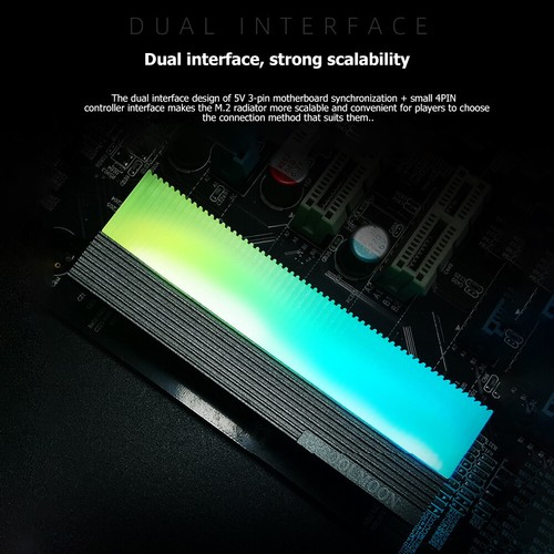 CM-M2A M.2 SSD Heatsink Cooler 2280 ARGB Solid State Disk Radiator - Afbeelding 5 van 12