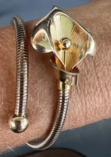 Fabulous Vintage 12 K Gold Filled Lily Wrap Bracelet - Forstner