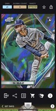 Topps Bunt Fire Cosmic Chrome 22 Shane Baz Legendary Limited 10cc. Black BaseS1