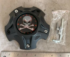 American Outlaw Wheels Flat Black Wheel Rim Hub Cover Center Cap BC-847 5 Lug