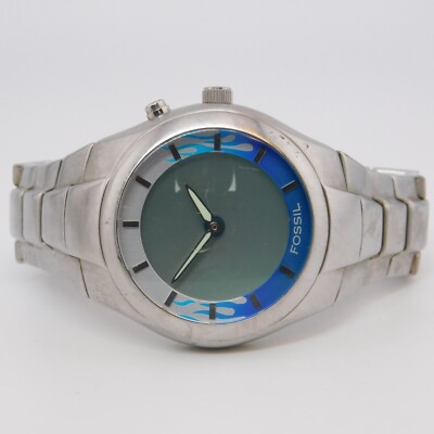 Fossil Big Tic Fire Blue Flames Men's Stainless Steel Watch Fossil Big Tic Fire Blue Flames Men's Stainless Steel Watch