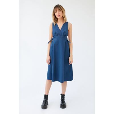 NWT Urban Outfitters UO London Surplice Apron Midi Dress Blue Sz S | eBay NWT Urban Outfitters UO London Surplice Apron Midi Dress Blue Sz S | eBay