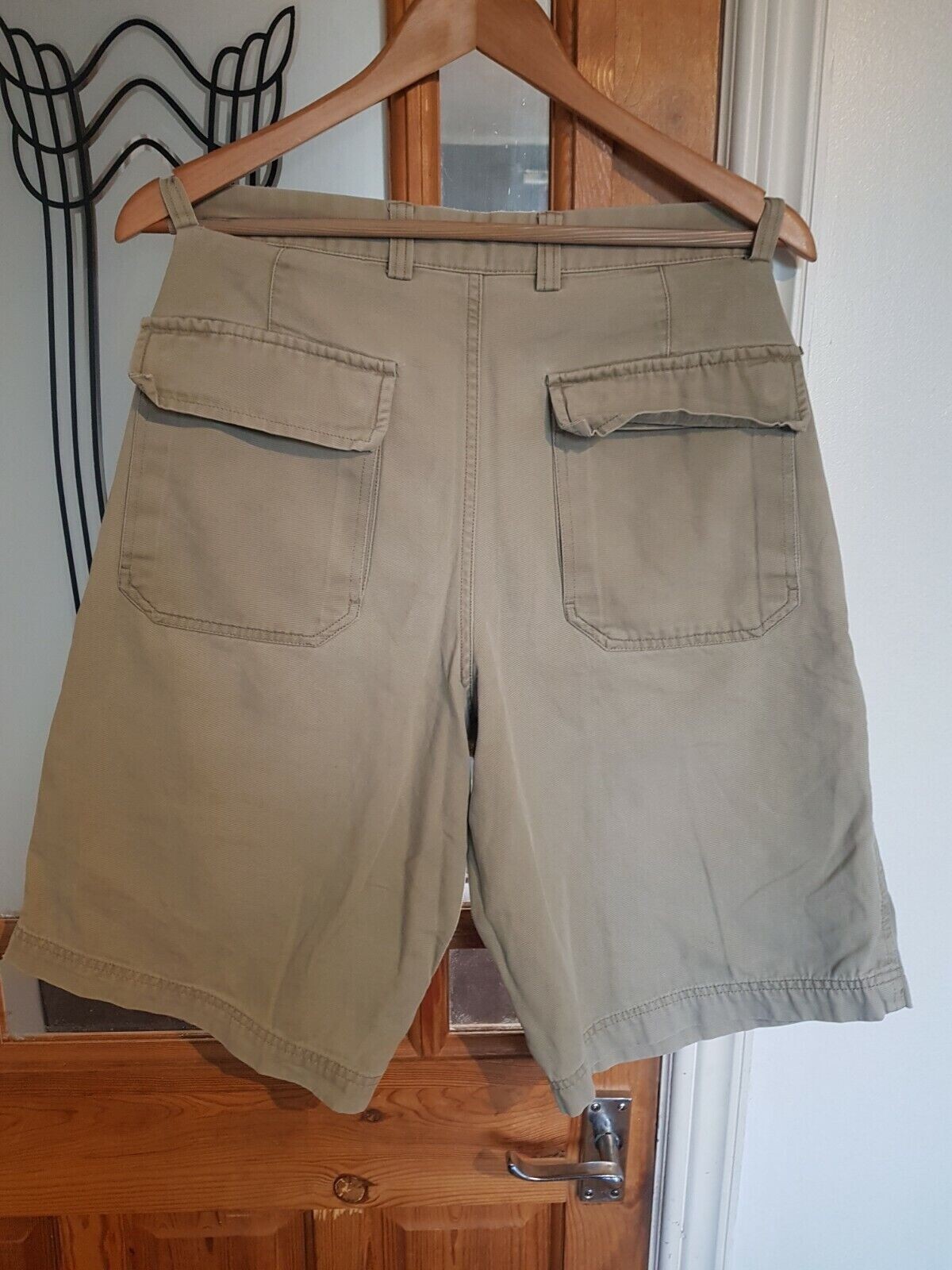 Gap Cargo Shorts khaki Mens W31/32 100percent Cotton Beige combat rare design image 5