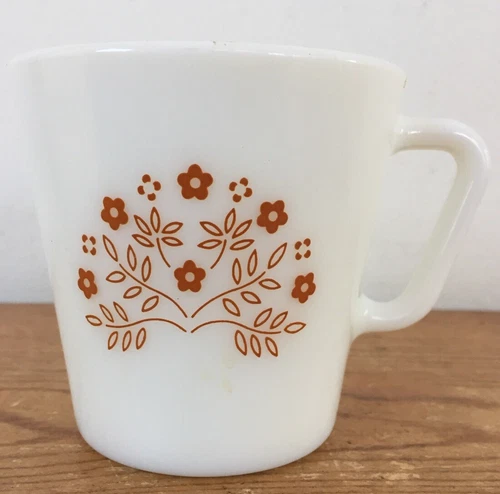 Vtg Pyrex Glass Brown Flower Summer Impressions Coffee Tea Mug Cup Replacement