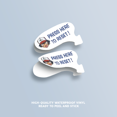 Klicken Sie hier zum Zurücksetzen - Aufkleber für Pokemon Nintendo 64 Konsole - 2er Pack - Bild 1 von 2