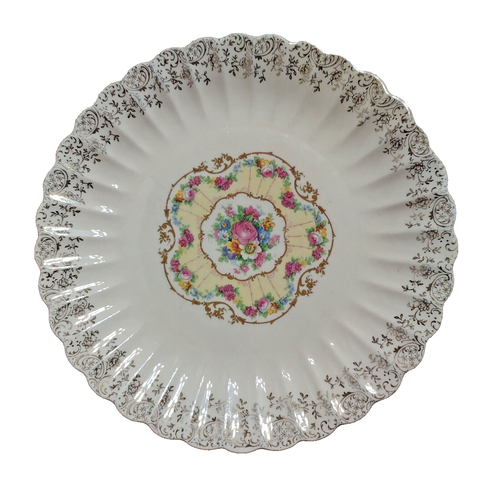 Vintage American Limoges 10" Dinner Plate Toledo Delight 22-k Gold N Ohio - 第 1/3 張圖片