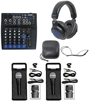 Gemini GEM-08USB 8-Ch. Bluetooth Mixer USB 8 Ins/2 Bus/3 Band EQ+Mics+Headphones