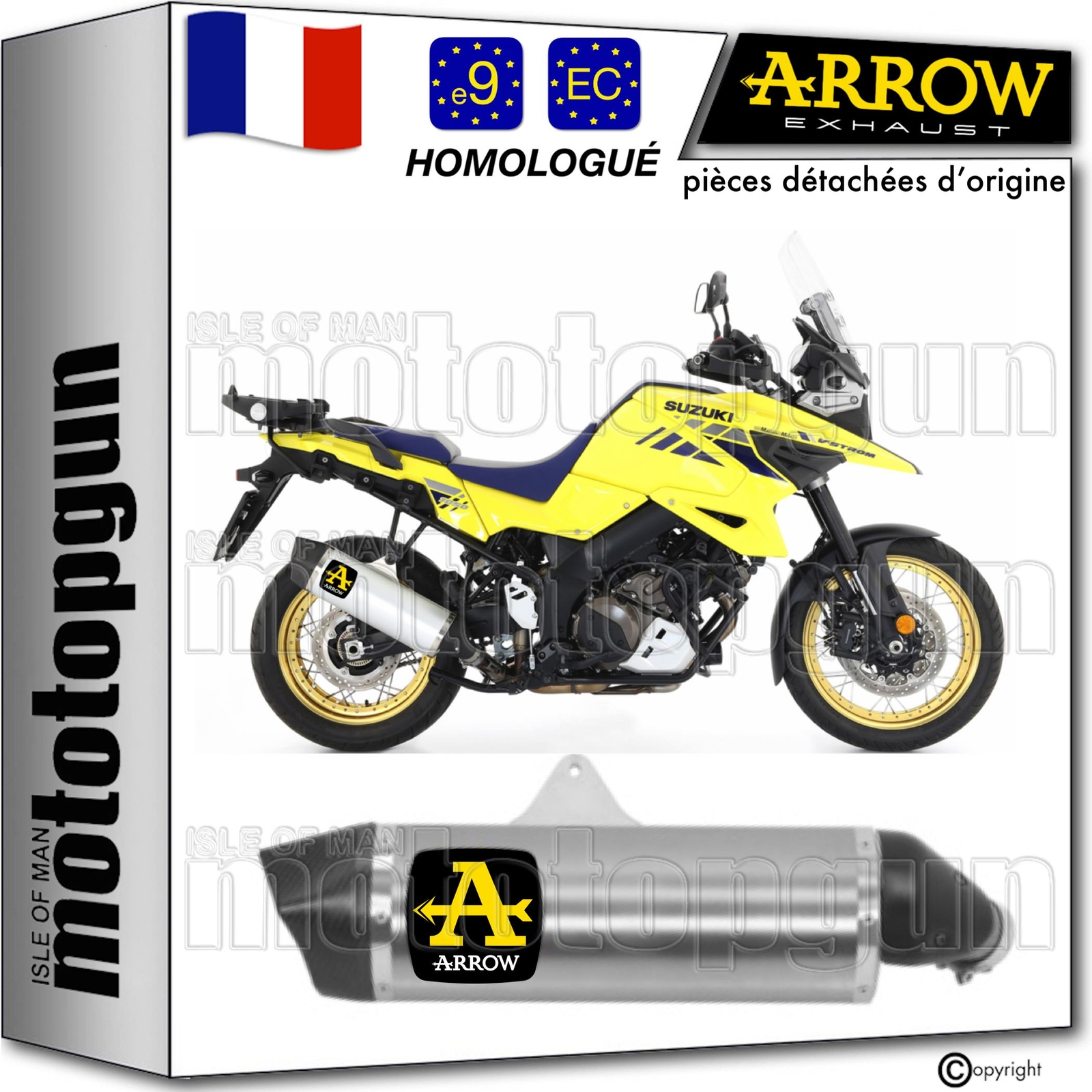 Pot d'échappement Arrow Maxi Race-Tech homologué pour Suzuki V-Strom 1050